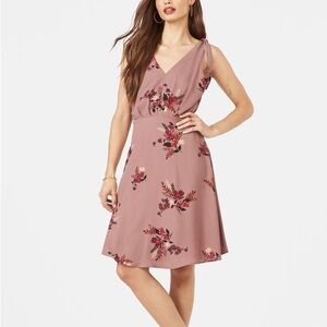 Just Fab Floral Tie Shoulder Dress